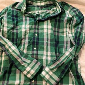 Green plaid XXL button down, Banana Republic